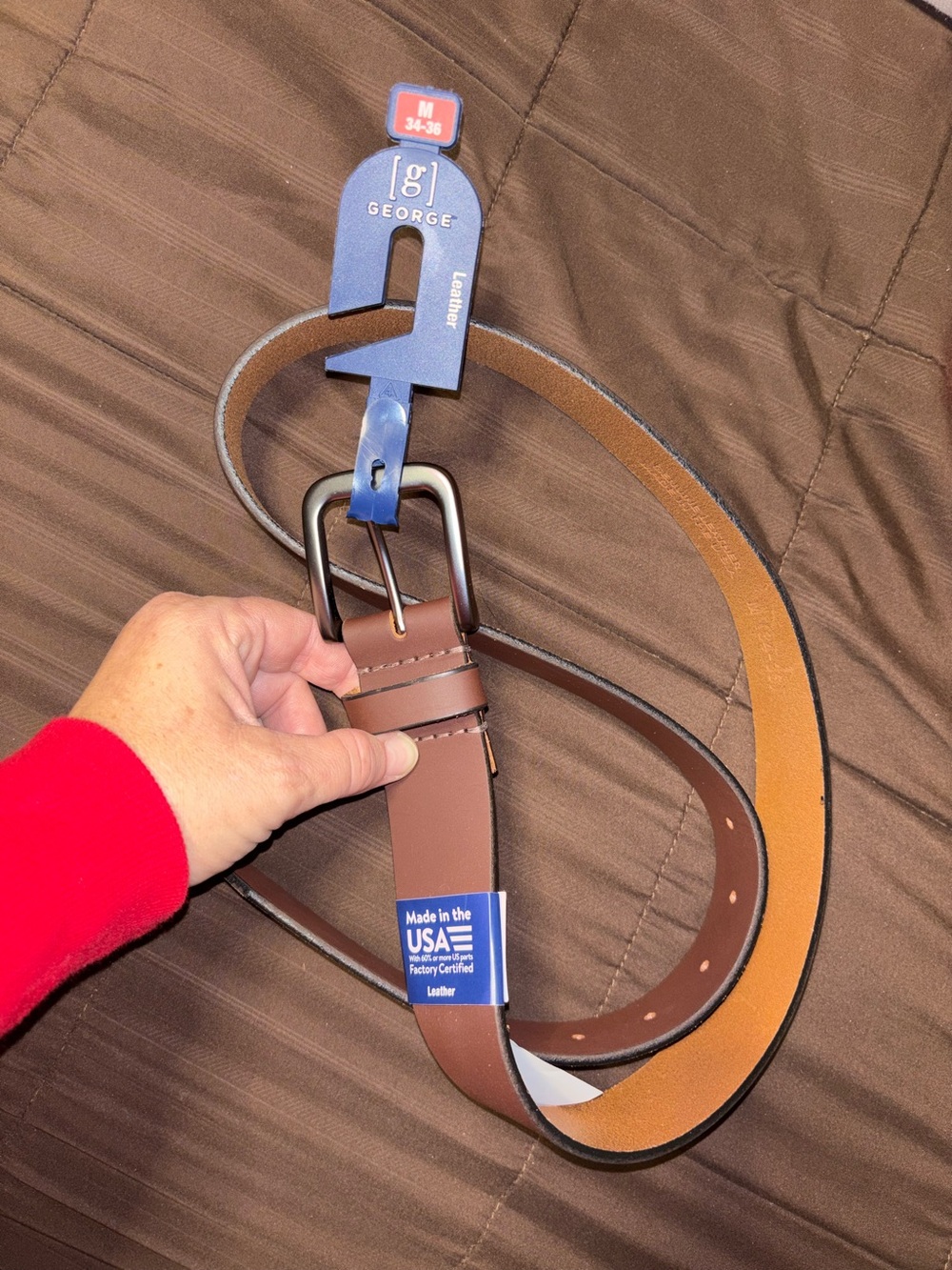 George leather belt (men’s) (NWT)